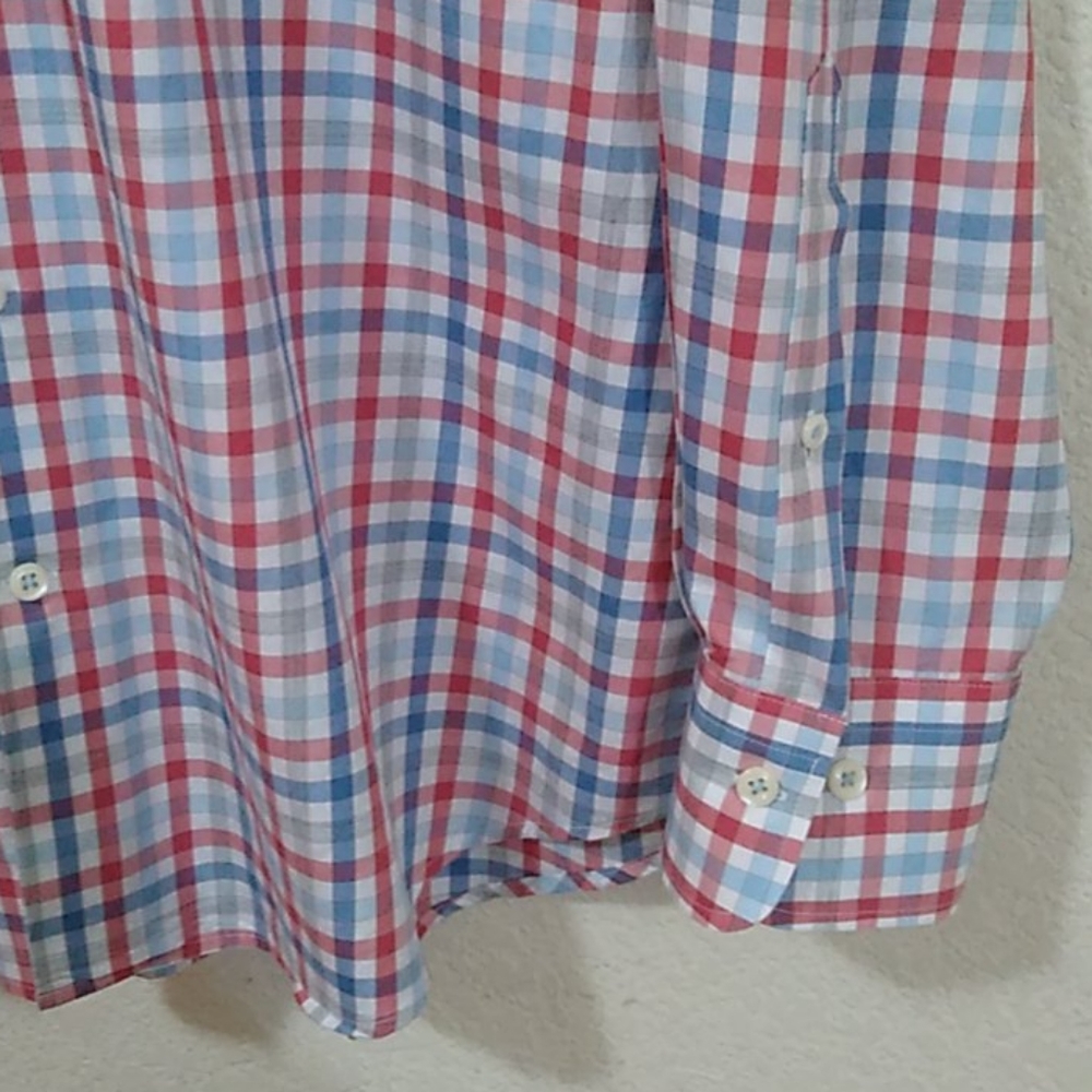 Peter Millar Button-Down - White Plaid - Large - image 7